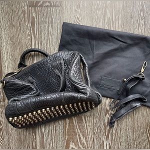 Lightly used Alexander Wang Black / Gold Leather Rocco Bag